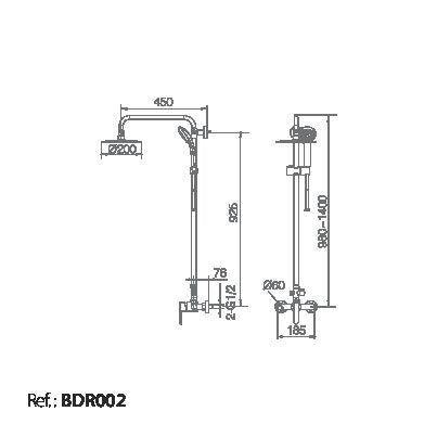 IMEX BDR001/ORC ROMA Rose Gold Brushed Single-Handle Shower Set