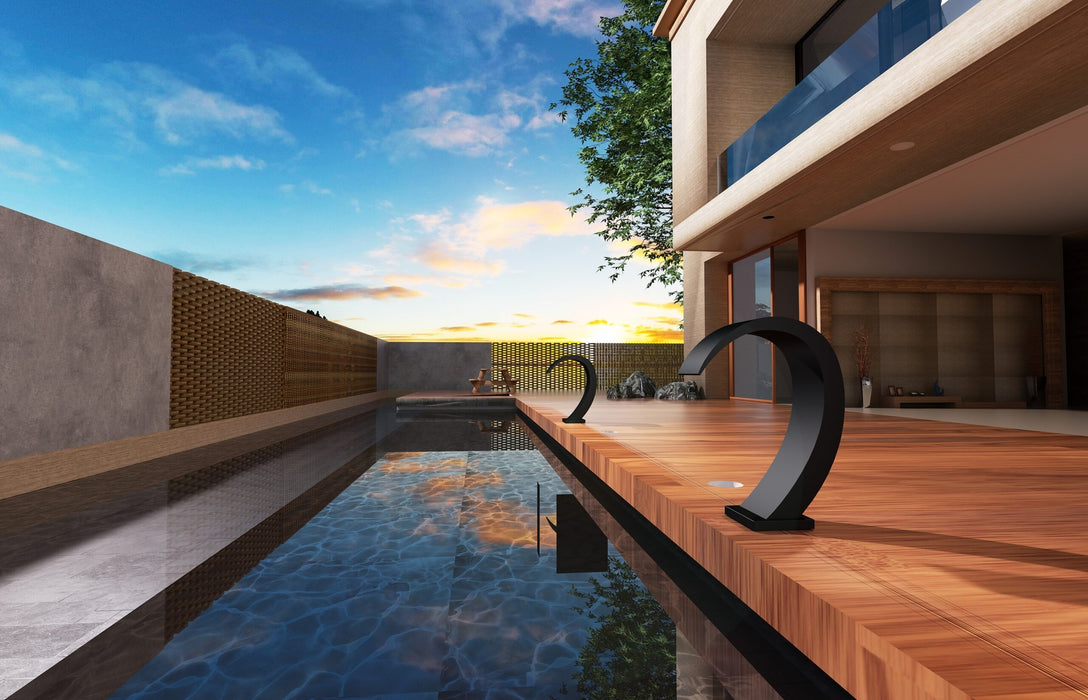 POOLIMEX CPI003/ANG IGUAZÚ Rociador Cascada De Piscina 20Cm Acero S.316 Negro Mate