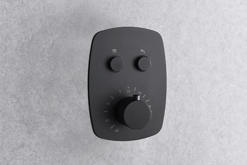 IMEX GPH035/NG HIDRA Thermostatic Built-in Shower Set Matte Black