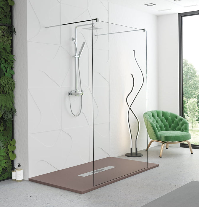 BATHME SANDRA CENTRO Mampara Ducha Fijo Cromo Brillo Transparente
