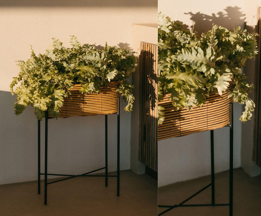 ANDREA HOUSE AX71529 Macetero Metal Ratán Sintético 49x20x66 CM