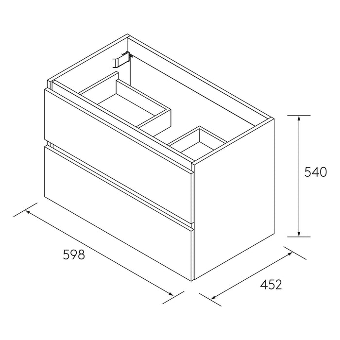 SALGAR 96311 BEQUIA Mueble de Baño con Lavabo 120 cm Negro Mate