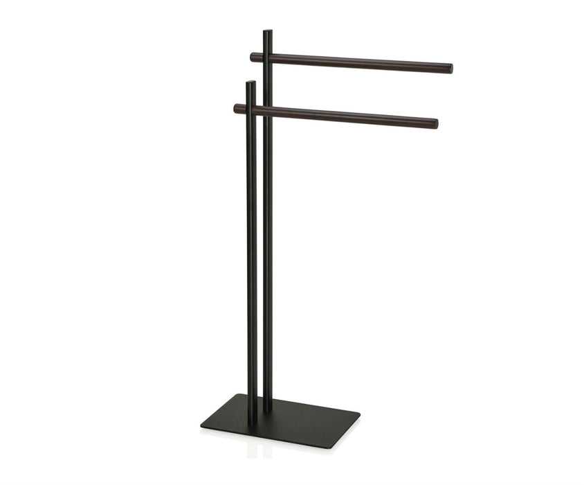 ANDREA HOUSE BA66193 Toallero Doble de Pie Negro de Madera