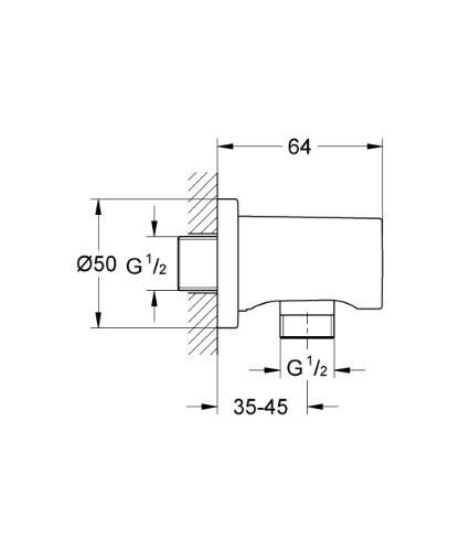 GROHE 27 057 000 Codo de Salida con Florón Rainshower 5 a 7 Días Grohe 