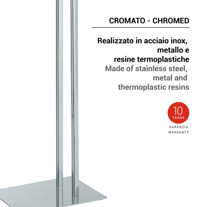 GEDY 13311300000 FELIX Chrome Standing Towel Rack and Column