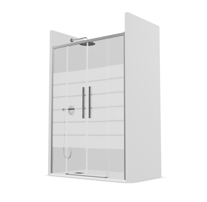 PROFILTEK SA-325 SALMA 2 hojas correderas+2 hojas fijas 6 MM Plata Alto Brillo Decor Bold