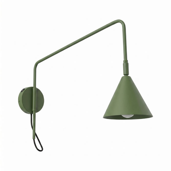 SOLLUX SL.2495 Aplique de pared NOX 1 verde oliva con interruptor