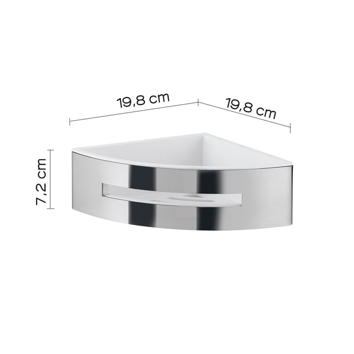 GEDY 77802300000 POSEIDON Portaobjetos Angular Cromo Blanco