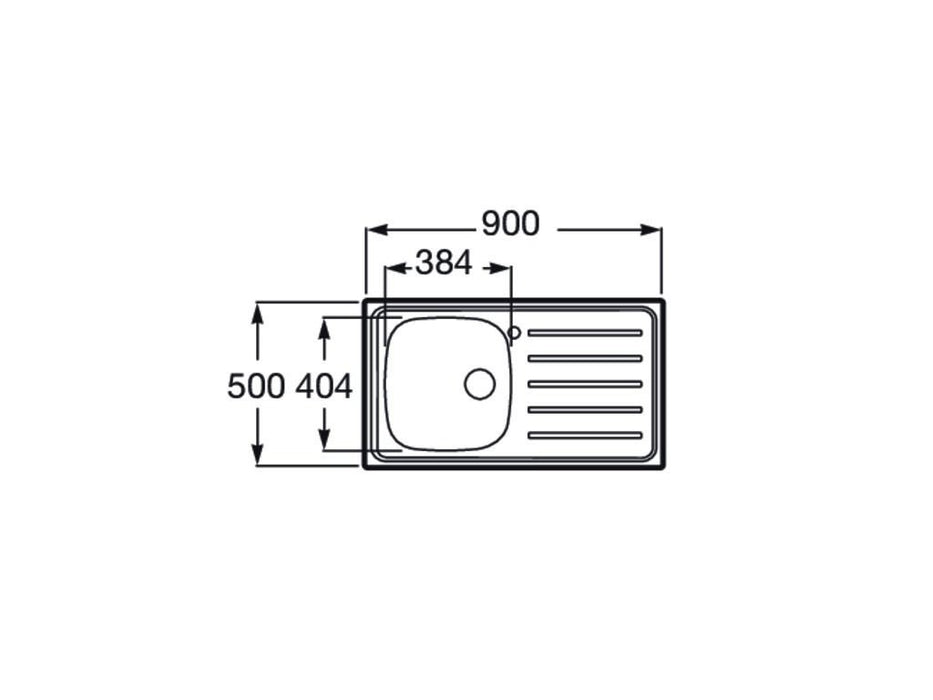 ROCA A870H30901 E-90 Fregadero Con Escurridor Derecha Montaje Sobremueble