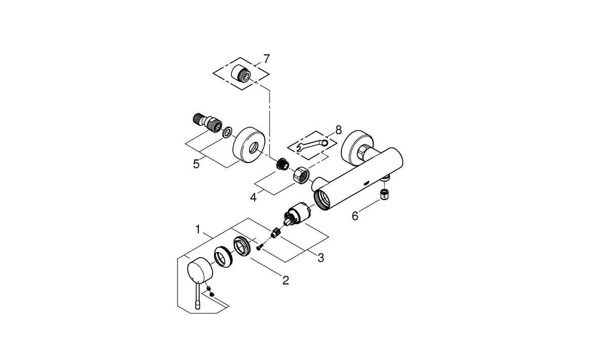 GROHE 26 688 000 TEMPESTA 250 Cube Ducha de techo con brazo 142 mm, 1 chorro Cromo
