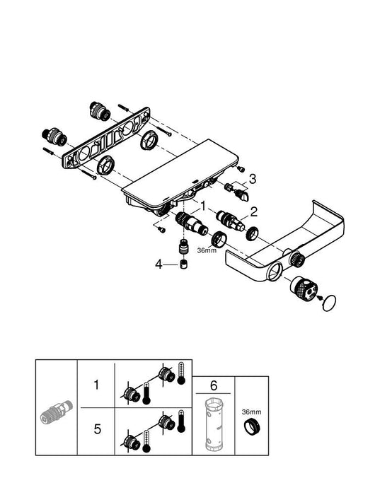 GROHE 24 169 AL1 ESSENCE Monomando con inversor de 3 vías grafito cepillado