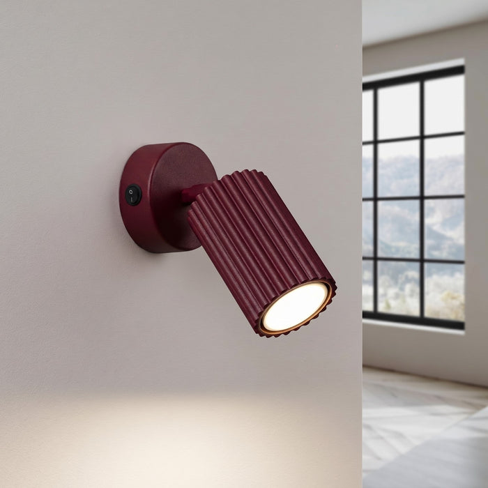 SOLLUX SL.1920 Aplique de pared KARBON burdeos con interruptor
