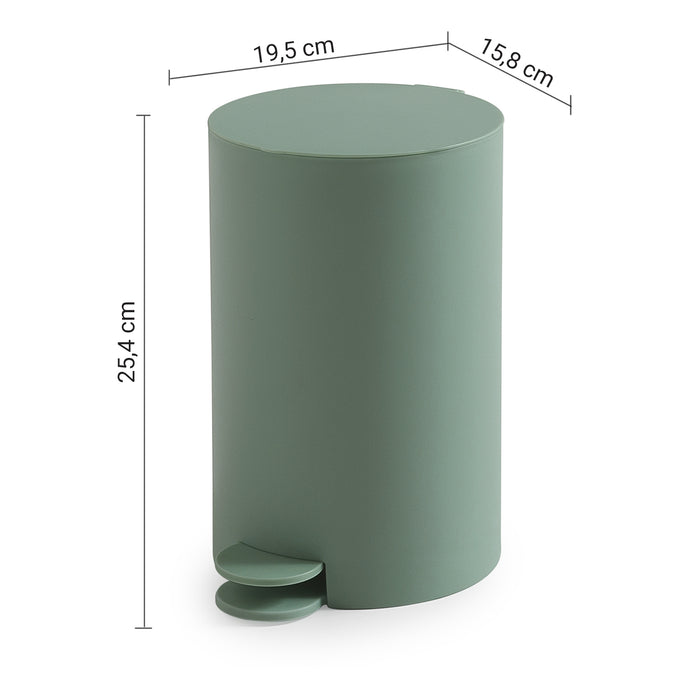 GEDY SH090700900 SHARON Papelera con tapa 3 L verde salvia mate