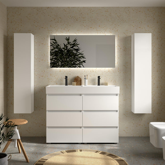 SALGAR BEQUIA Mueble 3C Lavabo Veneto 120 cm Blanco Mate