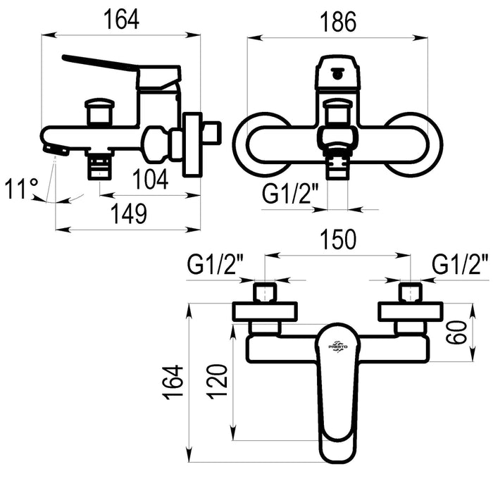 PRESTO 7201000 Dalma baño-ducha Cromo