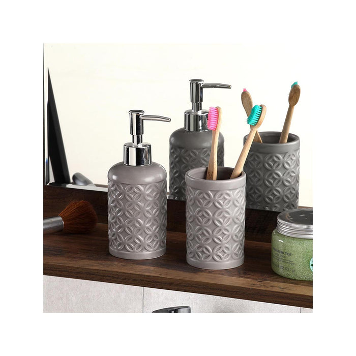ARCOBAÑ FCTOLEDOG  Set Dosificador + Vaso Toledo Gris