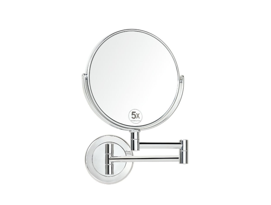 ANDREA HOUSE BA5014 Espejo de Pared Redondo 5 Aumentos Extensible Cromado