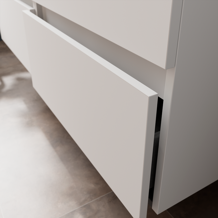 SALGAR BEQUIA Mueble de Baño con Lavabo 2 Cajones 1 Puerta Izquierda Blanco Mate