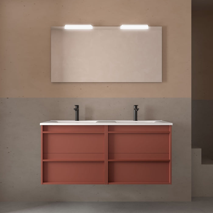 SALGAR 104926 ATTILA Conjunto Mueble de Baño 120 Completo Rojo Mate