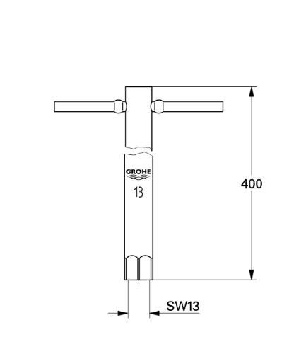 GROHE 19 017 000 Llave de Tubo Larga 13mm 5 a 7 Días Grohe 