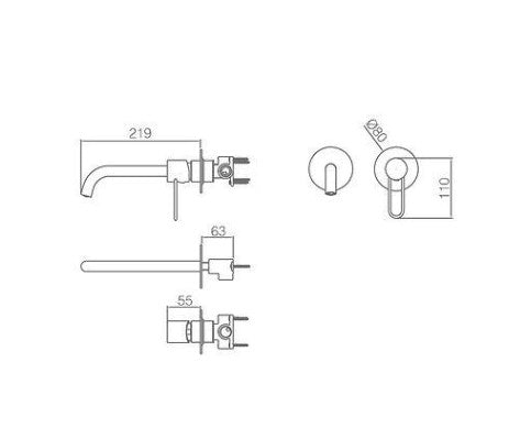 IMEX GLT023/BL ETNA Grifo de Lavabo Empotrado Blanco Mate