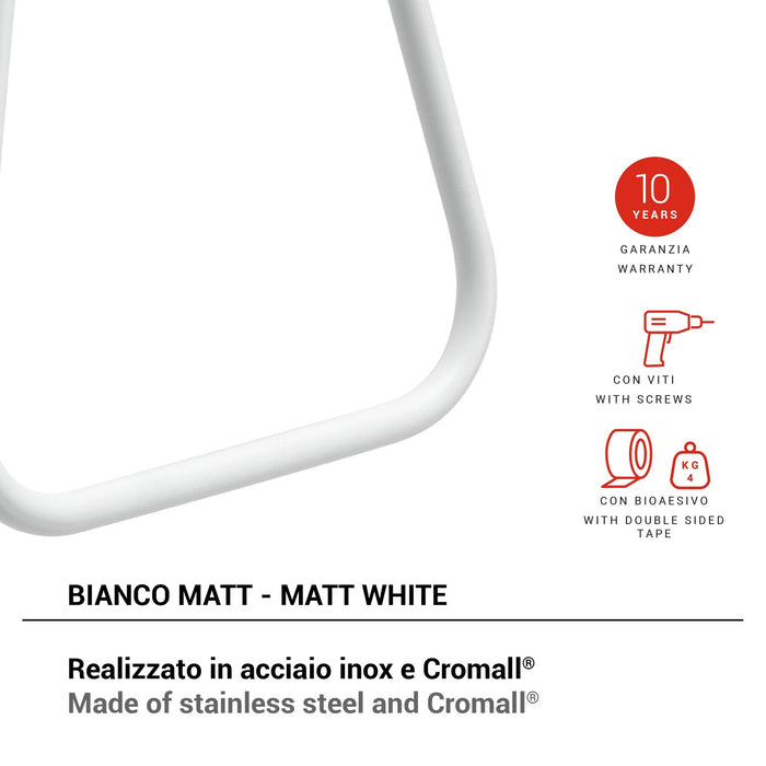 GEDY TO700200100 TONGA Toallero Aro Blanco Mate