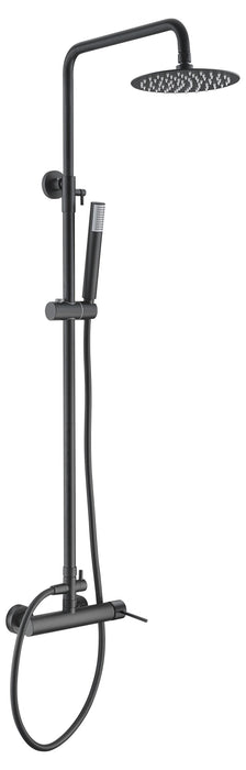 IMEX BDYS045/NG MILOS STICK Matte Black Single-Handle Faucet Telescopic Shower Set