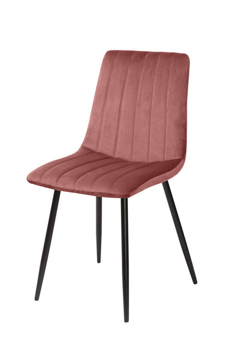 FURNITURE STYLE FS7066MAQUVEL IRIA Pack 4 Dining Chairs Velvet Pink Color