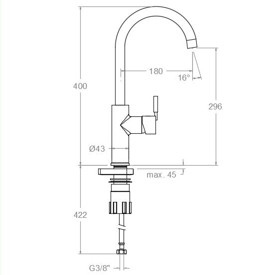 RAMONSOLER 750602 ATICA Monomando Fregadero Caño Giratorio