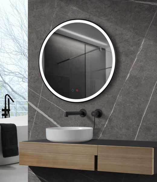 LEDIMEX PARI020/60NG PARIS Round LED Mirror Front Light Matte Black 60 cm