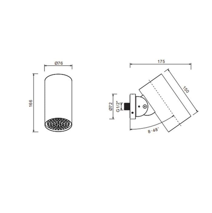 IMEX  RDN007/NG TUBE Rociadores Negro Mate