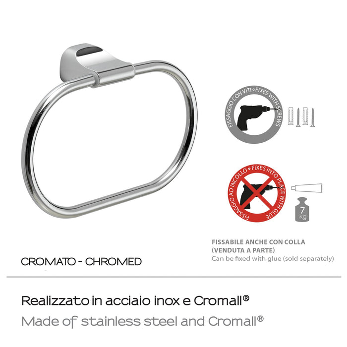 GEDY ST701300100 STELVIO Toallero Argolla Cromo