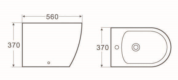 AQUORE 388668 GÉNOVA Bidé A Suelo BTW Compacto Blanco Mate