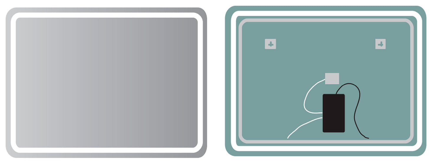 LEDIMEX AUST012/80 AUSTRIA LED Square Mirror Rounded Edge Front Light Chrome 80x80 cm