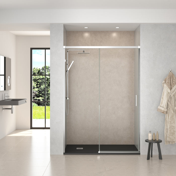 BATHME NIXON Mampara Frontal Ducha Fijo+Corredera Cromo