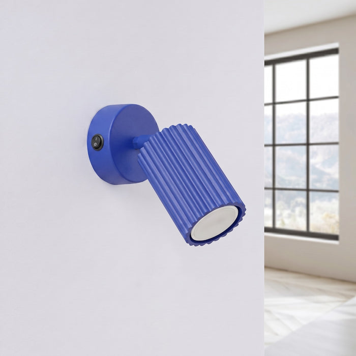 SOLLUX SL.2319 Aplique de pared KARBON ultramarino con interruptor