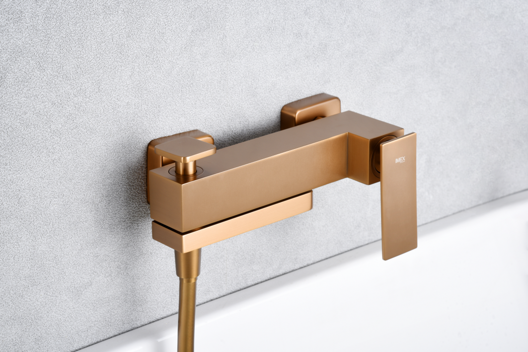 IMEX BDP048-4ORC PISA Kit Baño / Ducha Monomando Oro Rosa Cepillado