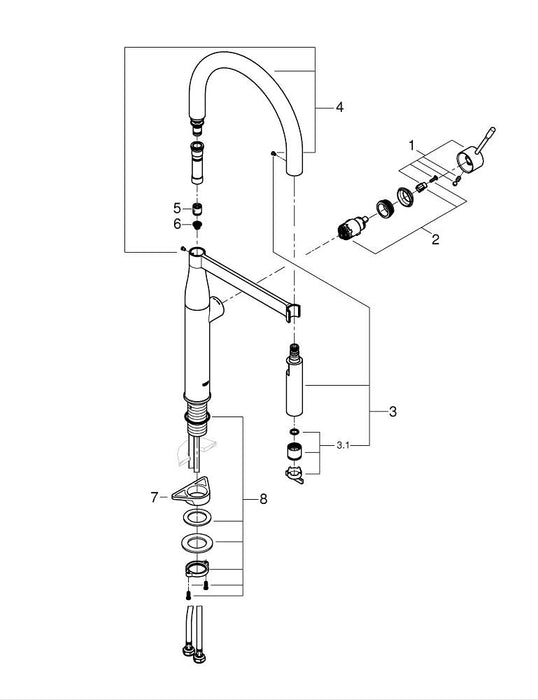 GROHE 30 294 GN0 ESSENCE Monomando de fregadero 1/2" oro cepillado