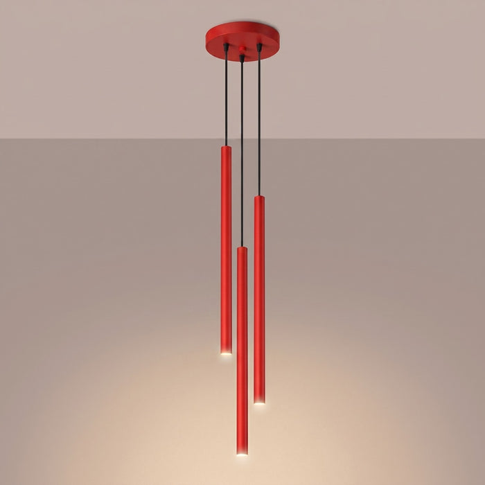 SOLLUX SL.2143 Lámpara colgante PASTELO 3P rojo