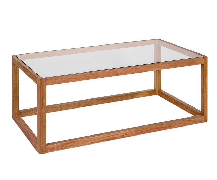 ANDREA HOUSE MU73206 Mesa Roble Y Cristal 110X60X40Cm