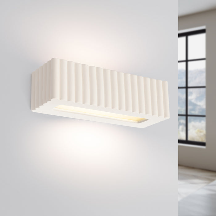 SOLLUX SL.1885 Aplique de cerámica RIGATA blanco