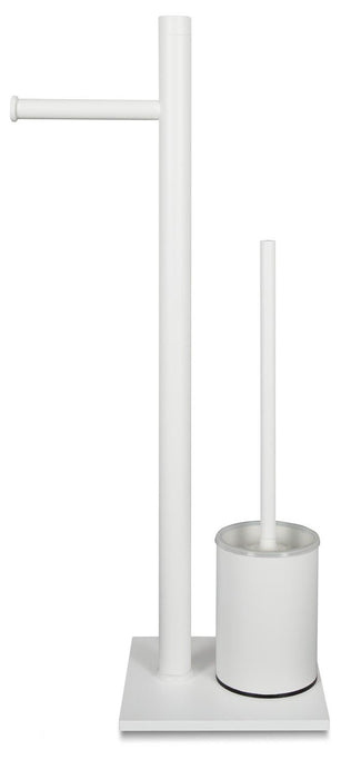 BELTRAN 21317 AMSTERDAM White Textured Toilet Brush and Toilet Paper Holder