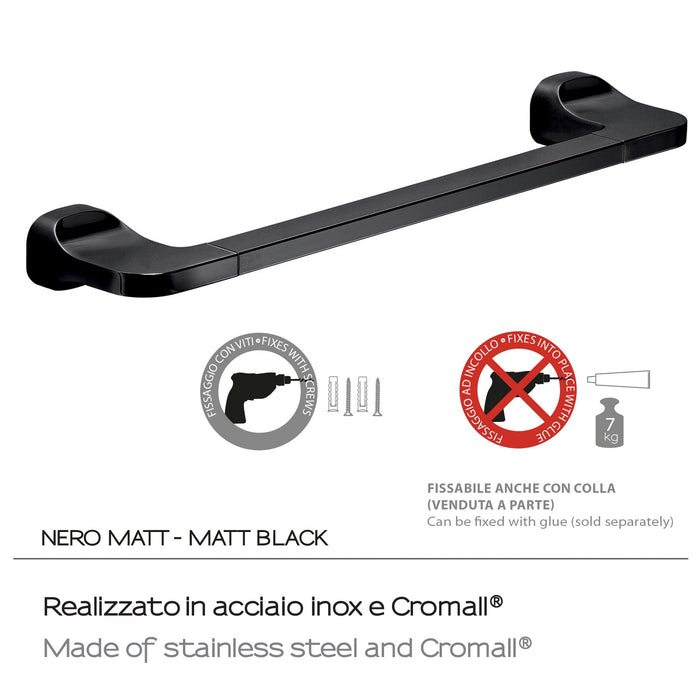 GEDY ST214514100 STELVIO Toallero 45 cm Negro