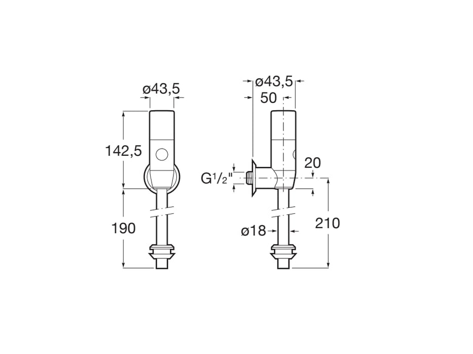 ROCA A5A9A79C00 SENTRONIC V Electronic Flux Sensor Chrome for Urinal