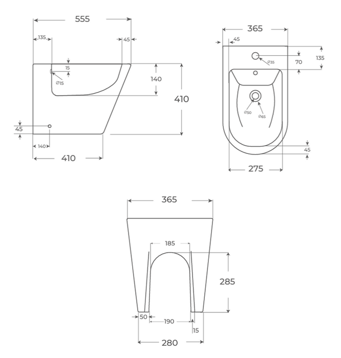 FOSSIL NATURA 00841 BOLONIA Floor Bidet White Glossy