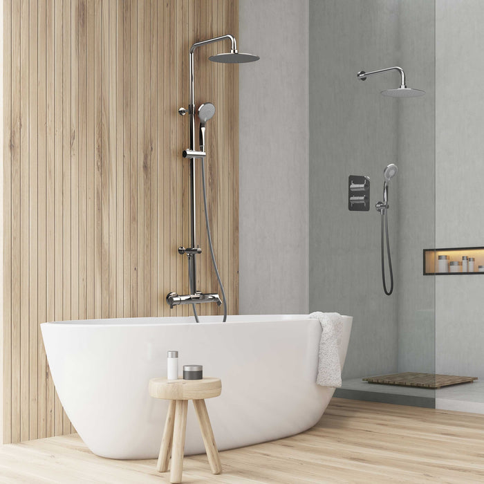 RAMONSOLER 945602RP300 BLAUTHERM Thermostatic Faucet Set Bath-Shower Telescopic Bar Chrome