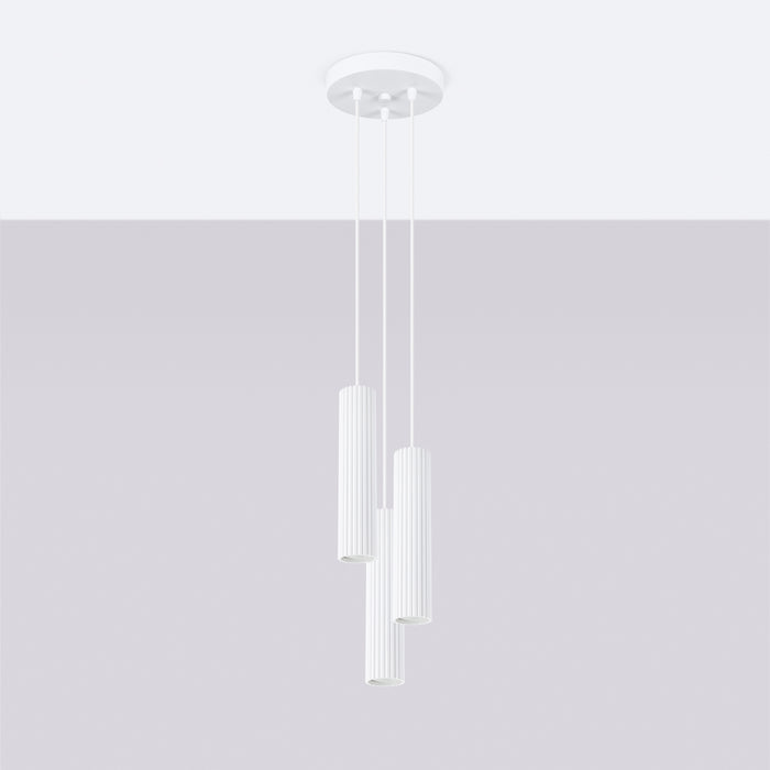 SOLLUX SL.1538 KARBON Lámpara Colgante 3p Blanca