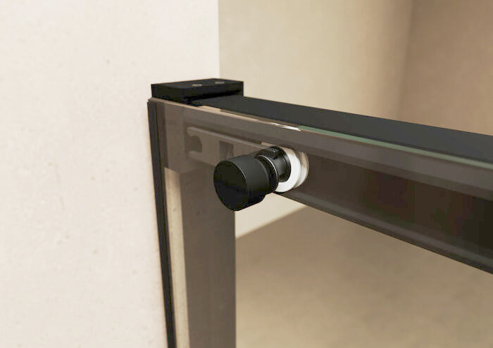 PROFILTEK SA-310 SALMA Frontal 1 hoja corredera+1 hoja fija. 6 MM Negro Transparente