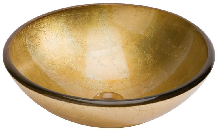 DUNE 186489 PAN DE ORO Lavabo Cristal Color Oro