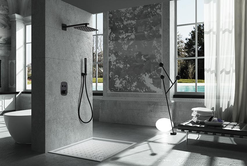 IMEX GPH035/NG HIDRA Thermostatic Built-in Shower Set Matte Black